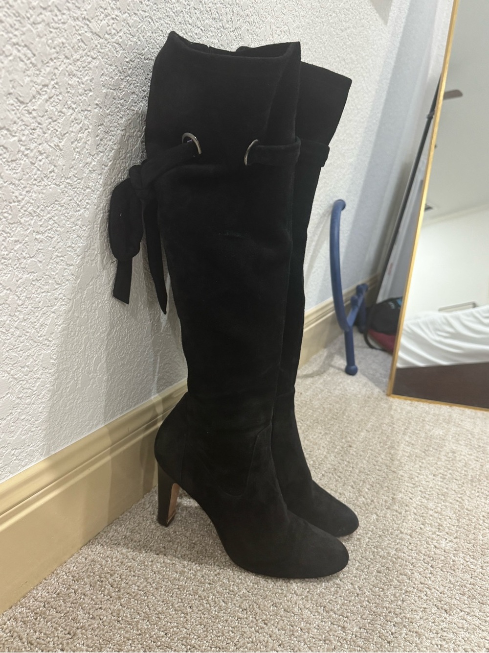 Cole Haan Nike Air “Rochelle” Black Suede Over-the-Knee Heeled Boots 8B